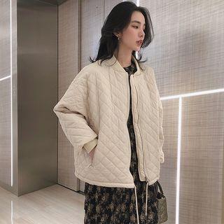 Quilted Zip Jacket Almond - One Size