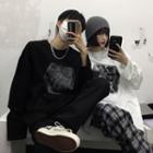 Couple Matching Long-sleeve Cube Print T-shirt