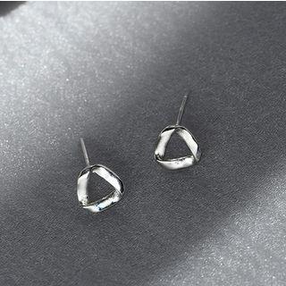 925 Sterling Silver Twisted Triangle Earring R586 - One Size