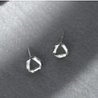 925 Sterling Silver Twisted Triangle Earring R586 - One Size