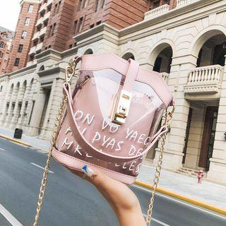Chain Strap Lettering Bucket Bag