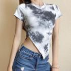 Short-sleeve Tie-dye Crop Top
