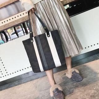 Contrast Striped Shopper Bag
