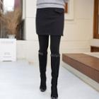 Woolen Miniskirt Overlay Leggings