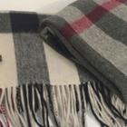 Wool Fringed Check Scarf