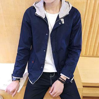 Color Panel Hooded Jacket