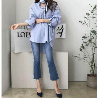 Tab-sleeve Button-back Shirt