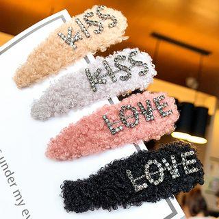 Rhinestone Lettering Chenille Hair Clip