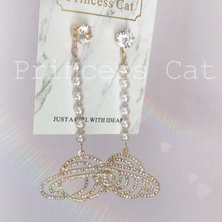 Faux Pearl Planet Dangle Earring As Shown In Figure - One Size