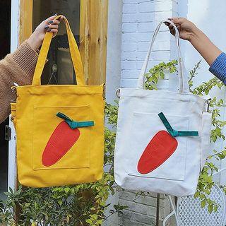 Carrot Applique Canvas Tote Bag