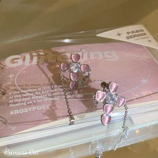 Cross Faux Cat Eye Stone Alloy Earring