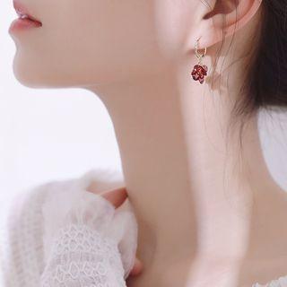 925 Sterling Silver Grape Hoop Earring As Shown In Figure - One Size
