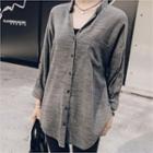 V-neck Tab-sleeve Shirt