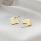 925 Sterling Silver Geometric Earring Gold - One Size