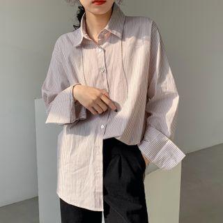 Pinstriped Shirt Stripe - Almond - One Size