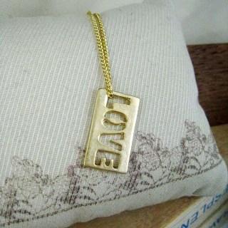 Gold Love Letter Necklace Gold - One Size