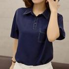 Short Sleeve Half Placket Shirt