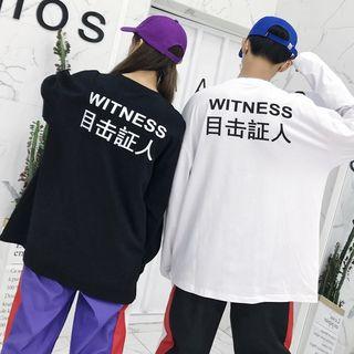Long-sleeve Chinese Characters T-shirt