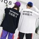 Long-sleeve Chinese Characters T-shirt