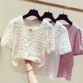 Square Elbow-sleeve Top