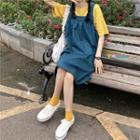 Short-sleeve Plain T-shirt / Overall Dress