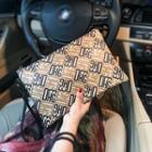 Faux Leather Lettering Clutch Lettering Puzzle - Khaki - One Size