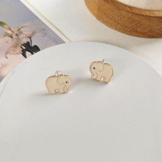 Elephant Glaze Alloy Earring 1 Pair - White - One Size