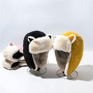 Fleece-lined Cat Ear Trapper Hat