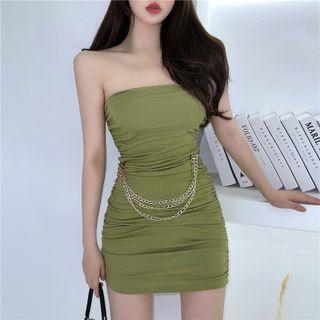 Plain Chain Detail Tube Dress