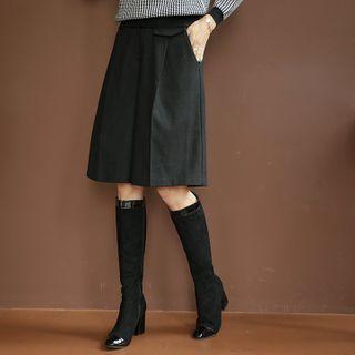 Wool Blend Wide-leg Bermuda Shorts