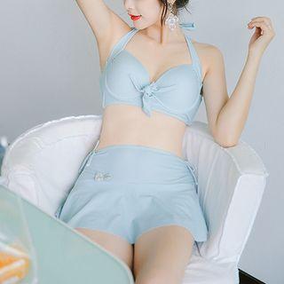 Set: Lace Top + Halter Tankini