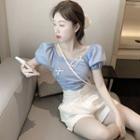 Short-sleeve Ribbon Top / Shorts