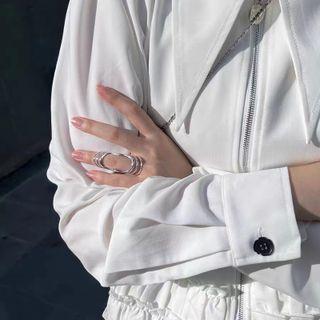 Alloy Cutout Ring Silver - One Size