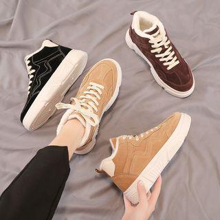 Wavy Panel Stitched High-top Sneakers
