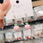Peach Faux Pearl Alloy Dangle Earring 1 Pair - Pink - One Size