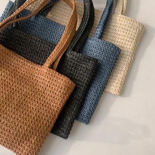 Faux-rattan Tote Bag
