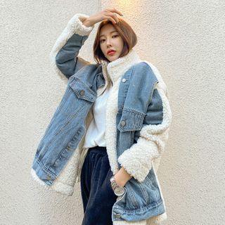 Denim Panel Dumble Jacket Light Blue - One Size