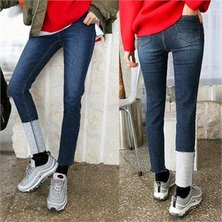 Asymmetric-cuff Jeans