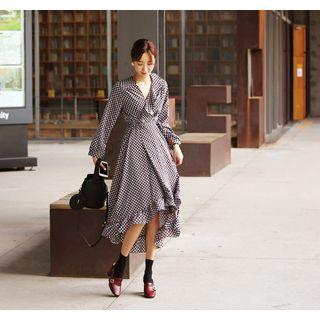 Wrap-front Pattern Long Dress