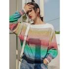 Gradient Color Sweater Rainbow - One Size