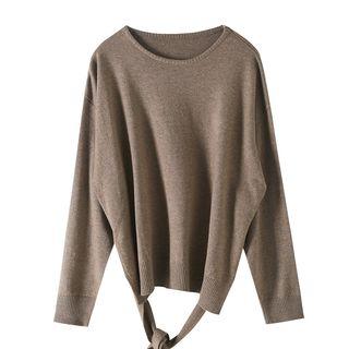 Plain Tie-back Sweater
