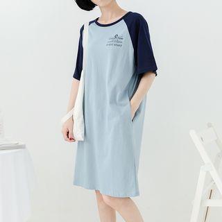 Printed Raglan Short-sleeve T-shirt Dress