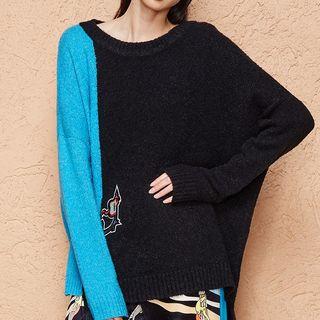 Two-tone Applique Sweater