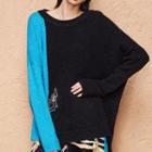 Two-tone Applique Sweater