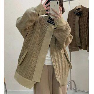 Stand-collar Panel Cardigan