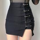 Safety Pin Accent Mini Fitted Skirt