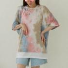 Layered-hem Dyed T-shirt