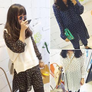 Polka Dot Chiffon Shirtdress