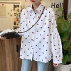 Puff Sleeve Dotted Print Shirt