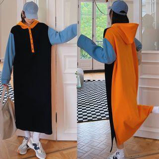 Panel Fleece Hoodie Dress